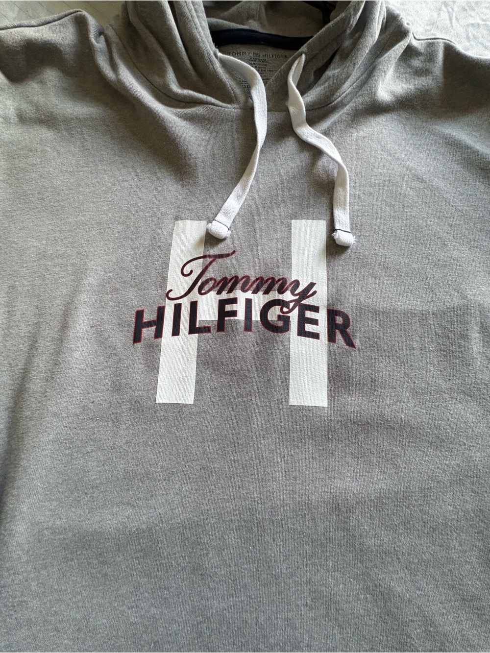 Tommy Hilfiger Light Gray Logo Crewneck Hoodie